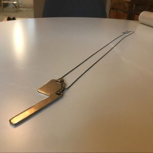 Madewell extra long silver dogtag-style necklace